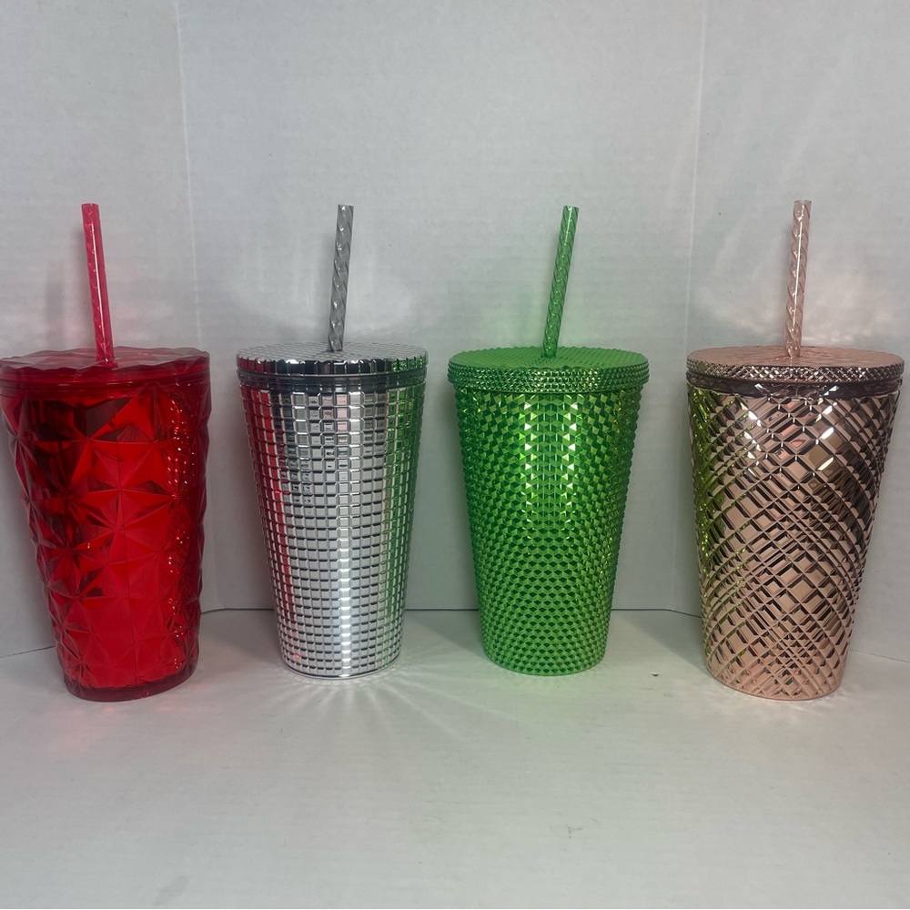BNWT 1 STARBUCKS 2023 ROSE GOLD JEWELED 16 OZ TUMBLER COLD CUP - Picture 4 of 15
